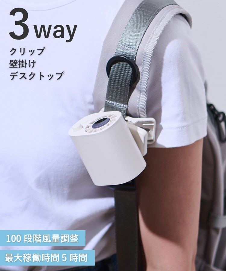 3COINS ベルトファン：夾腰帶/肩帶、壁掛、桌上三用